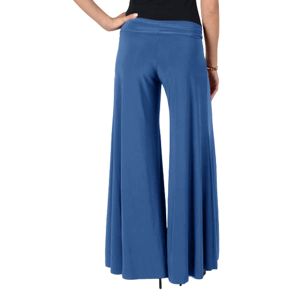 Womens Wide Leg Fashion High Waist Palazzo Long Casual Dress Pants